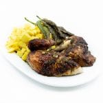 Pollo con patatas y pimientos